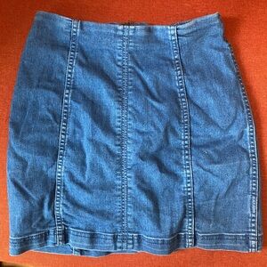 Free People denim skirt.